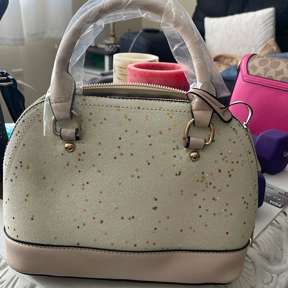 NWT Sparkles white purse